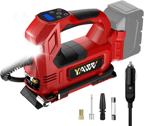 Compresor de aire inalámbrico para inflador de neumáticos para batería Milwaukee M18, bomba de aire portátil de 160 PSI con luz LED y manómetro