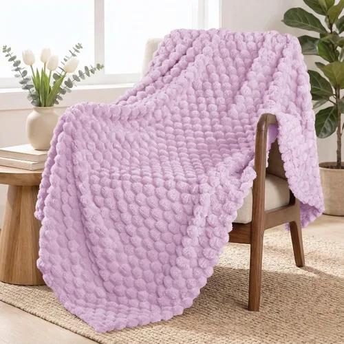 Miniatura 48 de Exclusivo Mezcla - Manta de vellón extragrande, 50 x 70 pulgadas, elegante, tela jacquard suave, mullida, acogedora y ligera, para invierno