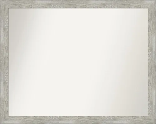 Miniatura 52 de Amanti Art Espejo de baño gris para sobre el fregadero, 31 x 48 pulgadas, espejo de tocador rectangular estrecho de color gris, marco de madera