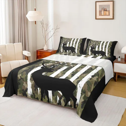 Miniatura 32 de Erosebridal Happy Camping - Juego de sábanas tamaño individual para niños, diseño de animales del bosque del bosque, para bebés, niños y niñas