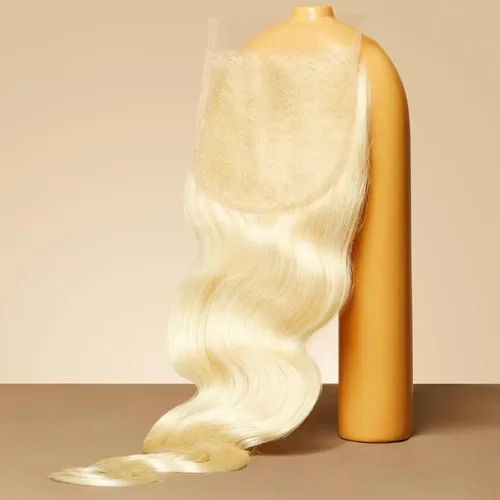 Miniatura 24 de Triippy Raw Hair 13x4 HD Lace Closure Body Wave #613 Blonde Color More Less Shedding than Regular Virgin Hair,0.10mm Ultra-Thin 13x4 Swiss Real HD
