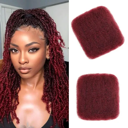 Miniatura 14 de Afro Kinkys - Extensiones de cabello humano trenzado a granel para torsión, 1 paquete de 1.76 oz (50 g), extensiones de rastas de reparación