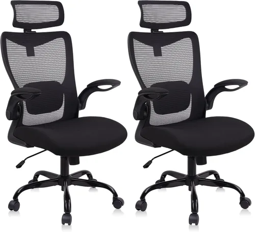 Miniatura 12 de CLATINA Silla de oficina ergonómica de malla resistente de 400 libras, silla de escritorio grande y alta con soporte lumbar ajustable