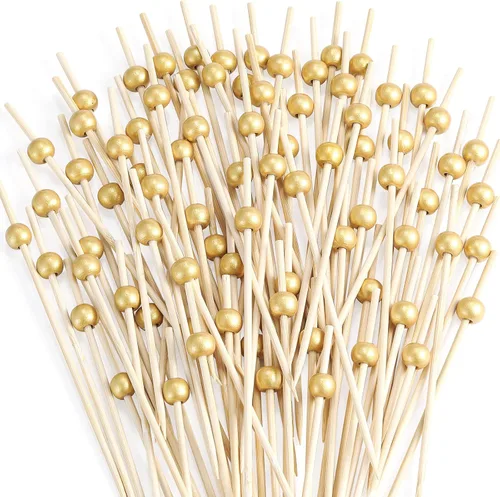 Miniatura 11 de 200 piezas de palillos de cóctel, palillos de dientes de 4.7 pulgadas para aperitivos, brochetas de bambú para cóctel y bebidas, postres