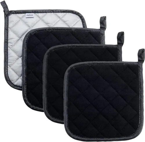 Miniatura 25 de Joyhalo Paquete de 6 agarraderas para ollas de cocina, agarradera de horno de algodón con gran resistencia al calor, almohadillas térmicas Especias