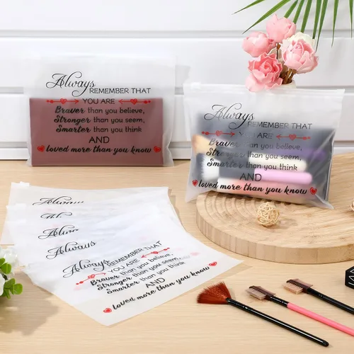 Miniatura 4 de Sunnyray 60 bolsas de maquillaje a granel inspiradoras para mujeres, bolsa de cosméticos de EVA con cremallera para regalos de agradecimiento
