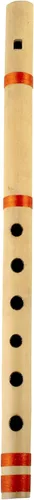 Miniatura 8 de Flauta de bambú de madera india auténtica de 14 pulgadas en clave "B", grabador de instrumentos musicales de viento de madera, Bansuri tradicional