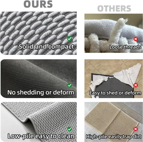 Miniatura 6 de TYUU Alfombras de Baño Antideslizantes Lavables, Tapete de Baño Súper Absorbente Delgado de Pila Baja para Secar Rápido, Alfombra de Baño Pequeña