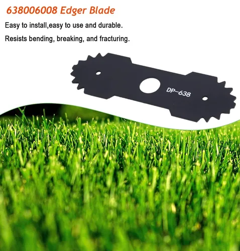 Miniatura 6 de Cuchilla de bordeadora 638006008 con dientes compatible con Ryobi RY13050 RY13050A RY15518 RY40030, 8-5/8 pulgadas de longitud, hoja de orificio
