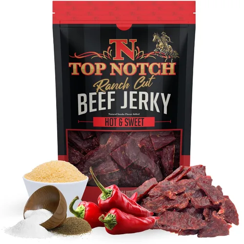 Miniatura 15 de Top Notch Ranch Cut Jerky - Bolsa de 10 onzas de carne seca de res - Snacks ricos en proteínas para niños y adultos - Tiras sabrosas de carne de res