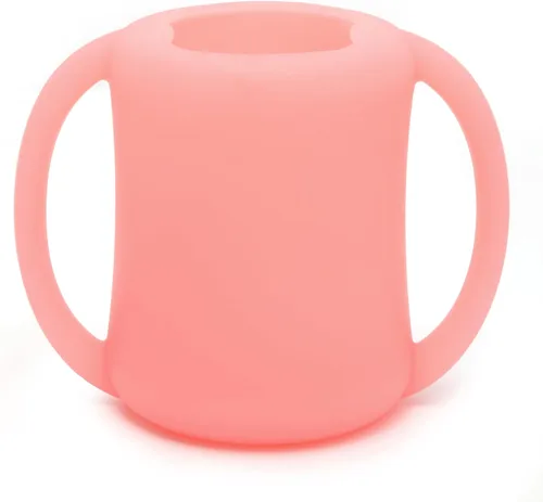 Miniatura 12 de PrimaStella Taza de entrenamiento de silicona para bebés y niños pequeños con asas (coral)