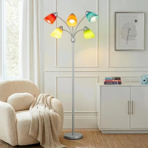Miniatura 10 de Brightech Medusa - Lámpara de pie LED. Lámpara de pie ajustable con múltiples cabezales para sala de estar, dormitorio o habitación de los niños.