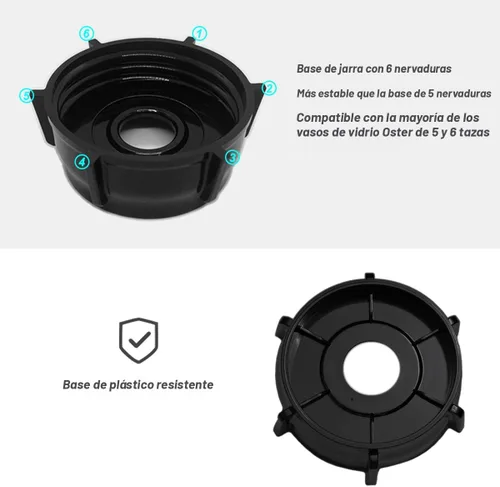 Miniatura 4 de para piezas de repuesto de licuadora Oster Cuchilla de hielo de licuadora con tapa de base de jarra y dos juntas tóricas de goma O Ring Kit