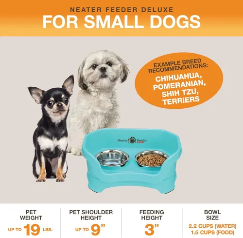 Miniatura 2 de Neater Pet Brands Neater Feeder Deluxe Cuencos para Perros Elevad os a Prueba de Derrames para Perros Pequeños Menos de 19 lbs, Fabricado en EE.UU.