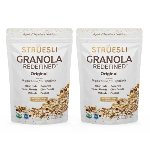 Miniatura 22 de Struesli Cacao + Café Orgánica Granola, Sin Granos y Sin Gluten, Bocadillos Saludables con Cacao, Café, Frutos de Chufa, Nueces Pecanas, Nueces