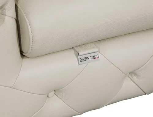 Miniatura 16 de Blackjack Furniture Modena - Moderno juego de sofá de 3 piezas de cuero italiano de grano superior, elegante diseño copetudo y patas de acero Beige