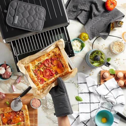 Miniatura 10 de KITCHENAID Manopla de horno de tela de rizo de algodón acolchado, agarradera para ollas, toalla de cocina, juego de 4 piezas, resistente al calor