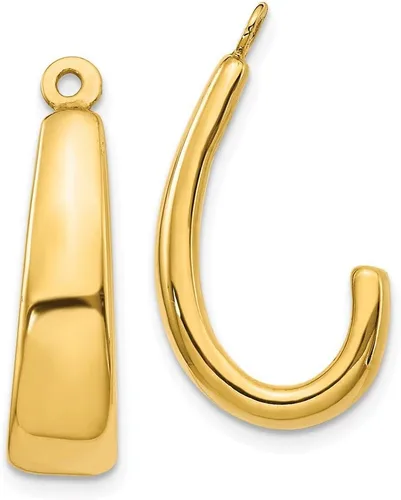Miniatura 8 de Pendientes de aro J de oro amarillo de 14 quilates