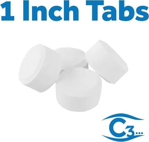 Miniatura 3 de C3... Tabletas de cloro estabilizado de 1 pulgada para piscina Tabletas cloradoras de disolución lenta para piscinas sobre el suelo o enterradas