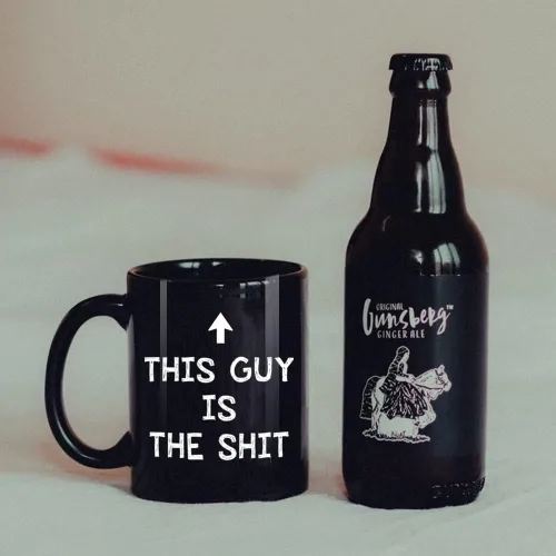 Miniatura 3 de FALJIOK Taza de café divertida con texto en inglés "This Guy Is the Shi*", regalo novedoso para papá, marido, hijo, hermano, novio, compañero