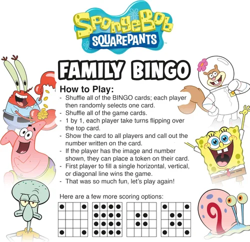 Miniatura 3 de Aquarius Spongebob Squarepants - Juego de bingo familiar, juego de fiesta Nickelodeon para niños, adolescentes y adultos, regalo con licencia