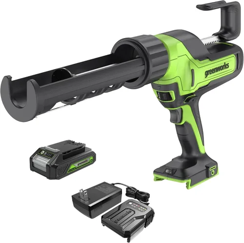 Miniatura 11 de Greenworks Pistola de calafateo y adhesivo inalámbrica de 24 V de 10 onzas, antigoteo de 6 velocidades con batería USB de 2 Ah y cargador de 2 A