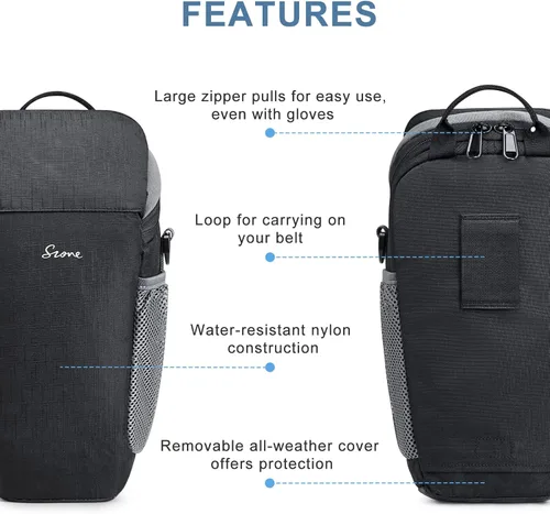 Miniatura 5 de S-ZONE Bolsa para Cámara DSLR/SLR Funda Impermeable para Cámara para Fotógrafos Estuche Tipo Pistolera Compatible con Nikon Canon Sony Negro