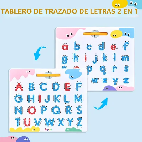 Miniatura 2 de JoyCat Tabla magnética de seguimiento de letras, imanes ABC de doble cara 2 en 1 para niños de 3 a 5 años, práctica de escritura de letras