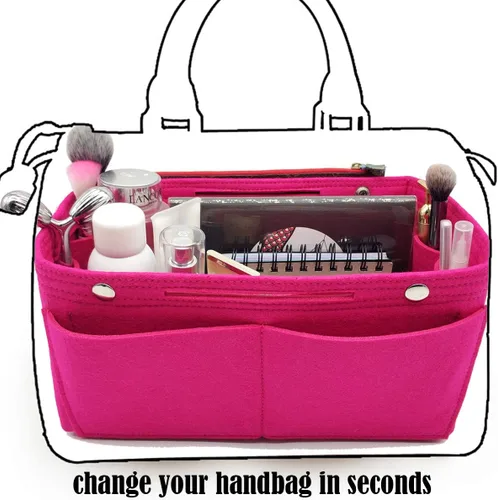 Miniatura 21 de LEXSION Organizador de fieltro para bolso – Bolsa de bolsillo múltiple en bolsa organizadora