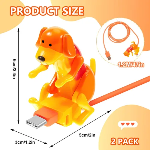 Miniatura 2 de Frienda - 2 piezas de cable de carga para perros, regalos de temporada de graduación, cable USB para mascotas con transmisión de datos