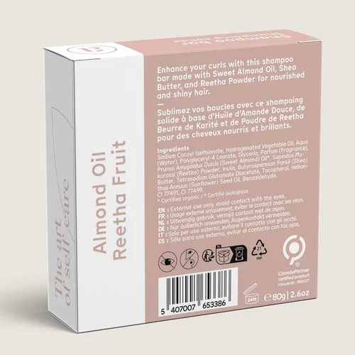 Miniatura 10 de Barra de champú con cabello rizado, aceite de almendras dulces, polvo de fruta Reetha y manteca de karité, hidratante para cabello rizado