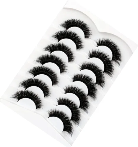 Miniatura 402 de Pooplunch - Pestañas postizas finas de visón sintético, estilo ojo de gato, naturales, cruzadas, tipo racimo, efecto 8D de volumen, tiras