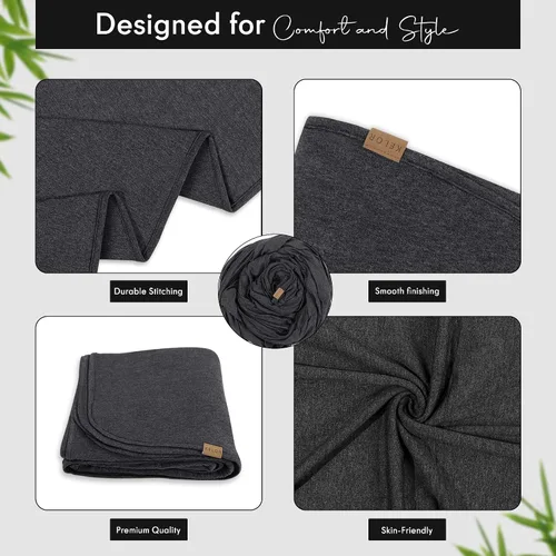 Miniatura 50 de K E L O R Luxury Cooling Travel Blanket - Stretchy, Lightweight Soft & Breathable Shawl Wraps for Women