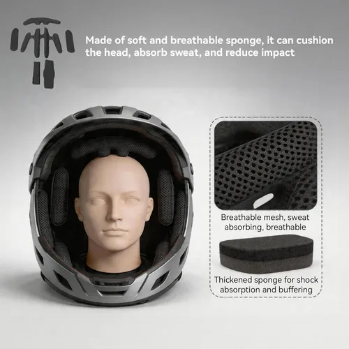 Miniatura 2 de Kit de acolchado para casco, juego de almohadillas de espuma universales para bicicleta, almohadillas de espuma de repuesto para bicicleta