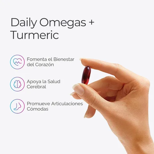Miniatura 2 de Livingood Daily Omega 3 6 9 Plus Curcumina de cúrcuma - Suplemento Omega 3 (EPA y DHA) - Apoya la salud del corazón - Suplementos - 60 cápsulas