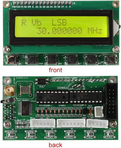Miniatura 4 de Walfront Kit receptor de radioaficionado de onda corta digital AD9850 Placa de módulo con pantalla LCD generador DDS 6 bandas 0 ~ 55MHz