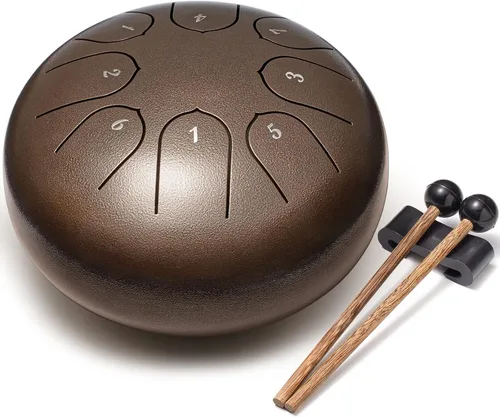 Lronbird - Tambor de lengüeta de acero de percusión, 8 notas de 6 pulgadas, instrumentos musicales, regalos de música para amigos y familiares Bronce