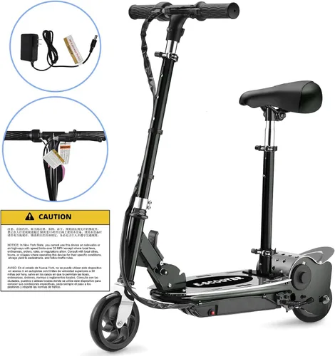 Miniatura 9 de Zupapa Scooter eléctrico con asiento para niños de 6 a 12 años, neumático de 6 pulgadas, hasta 10 mph y 70 minutos de tiempo de conducción