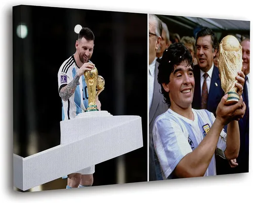 Miniatura 10 de SpiritualHands Lionel Messi - Póster en lienzo de Messi Argentina, póster de fútbol de Leo Messi para dormitorio de niños, 8 x 12 pulgadas, listo