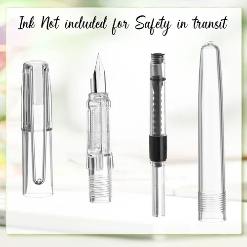 Miniatura 4 de 16 bolígrafos estilográficos desechables recargables para escribir punta fina, pluma de tinta de firma con pistón, para caligrafía, pintura, dibujo