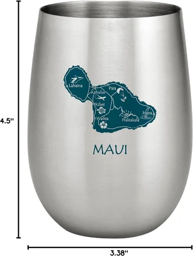 Miniatura 2 de Supreme Housewares Copa de vino de acero inoxidable 18/8 de 15 onzas, sin tallo, irrompible e irrompible, para vino y bebidas (Isla Mai, azul)