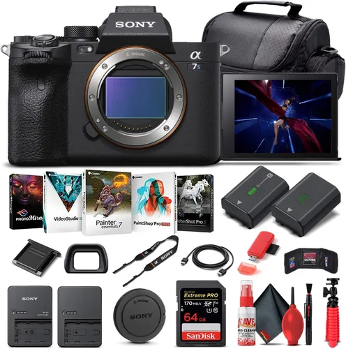 Sony Cámara digital sin espejo Alpha a7S III (solo cuerpo) (ILCE7SM3/B) + tarjeta de memoria de 64 GB + batería NP-FZ100 + software de foto Corel +