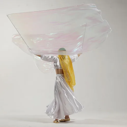 Miniatura 5 de MUNAFIE Banderas de adoración para danza, alabanza, banderas de iglesia para adoración, Banderas de Danza transparentes