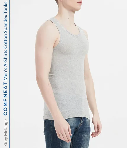 Miniatura 5 de Comfneat Paquete de 6 camisetas sin mangas de algodón y elastano para hombre