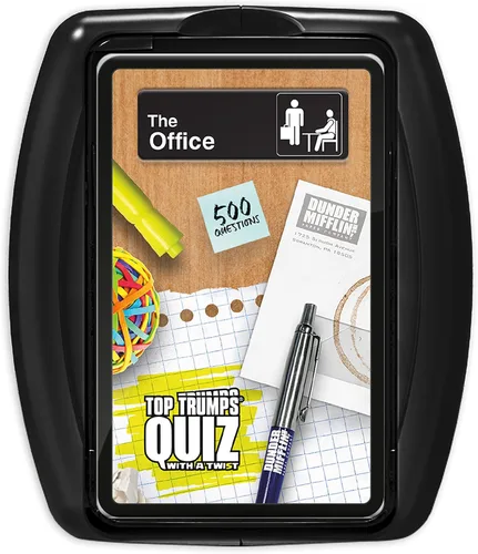 Top Trumps The Office US Quiz Game, 500 preguntas para poner a prueba tu conocimiento y memoria en Dwight, Angela, Kelly, Kevin, Stanley, Phyllis y