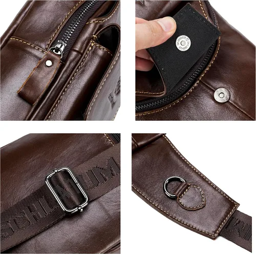 Miniatura 189 de LUKZIJAES Bolso bandolera de cuero genuino para hombre