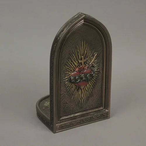 Miniatura 3 de Veronese Design 8 1/4" The Immaculate Heart of Mary - Placa de pie con acabado de bronce