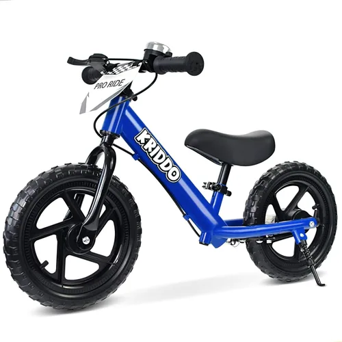 KRIDDO Bicicleta de Equilibrio Pro para Niños Pequeños de 2+ Años con Freno de Mano y Pata de Cabra, Bicicleta de Empuje de 12 Pulgadas, Bicicleta