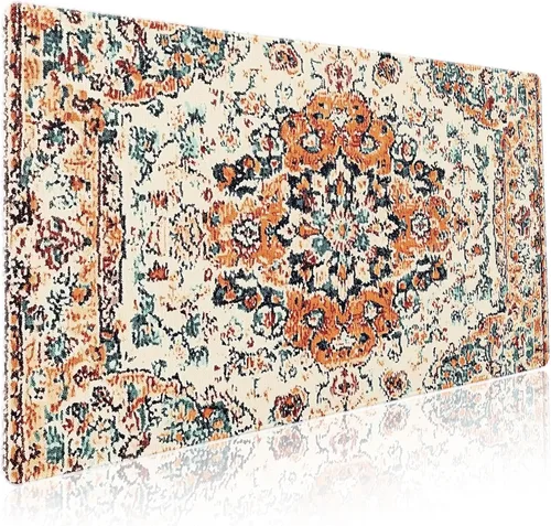 Miniatura 23 de Alfombrilla de mouse negra estética vintage para juegos botánicos, extendida, bonita planta verde bosque, naturaleza, floral, grande