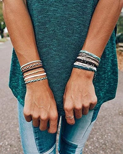 Miniatura 5 de Pura Vida - Mini Pulsera trenzada Brazalete chapado, banda ajustable